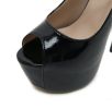 Women's new stiletto heels fish mouth water platform black and white with high heel single shoes ankle strappy sandals