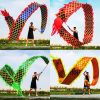DSJUGGLING 3D Dragon Poi with 340g Weighted Ball & 1.1 Meters Swing Rope - Silk Flowy Shaking & Flinging Chinese Golden Dragon Ribbon Streamer + Trave
