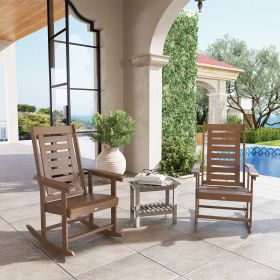 2 Pieces Outdoor Rocking Chairs (Option: Brown-1090x570x220 mm)