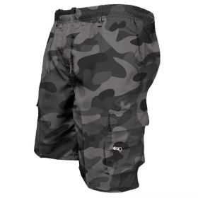 Men's Casual Working Pants Shorts Loose Summer Outdoor Workout Pants (Option: Camouflage gray-S)