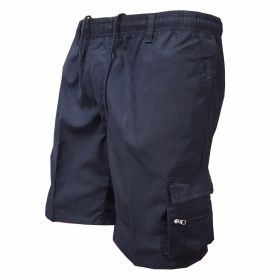 Men's Casual Working Pants Shorts Loose Summer Outdoor Workout Pants (Option: Navy Blue-M)