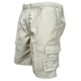Men's Casual Working Pants Shorts Loose Summer Outdoor Workout Pants (Option: Beige-XXL)