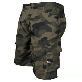 Men's Casual Working Pants Shorts Loose Summer Outdoor Workout Pants (Option: Camouflage Green-XL)