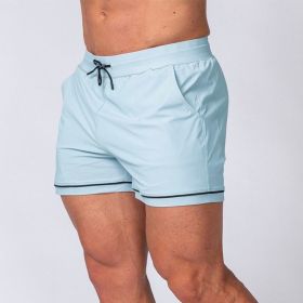 Fitness Quick-drying Sport Running Training Outdoor Beach Shorts (Option: Light Blue-XL)